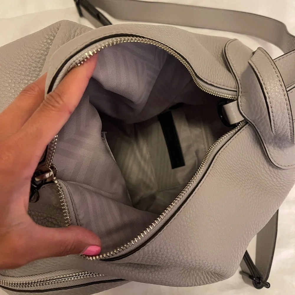 Rebecca Minkoff gray leather backpack